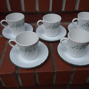 Corelle Callaway Ivy Cups and Saucers